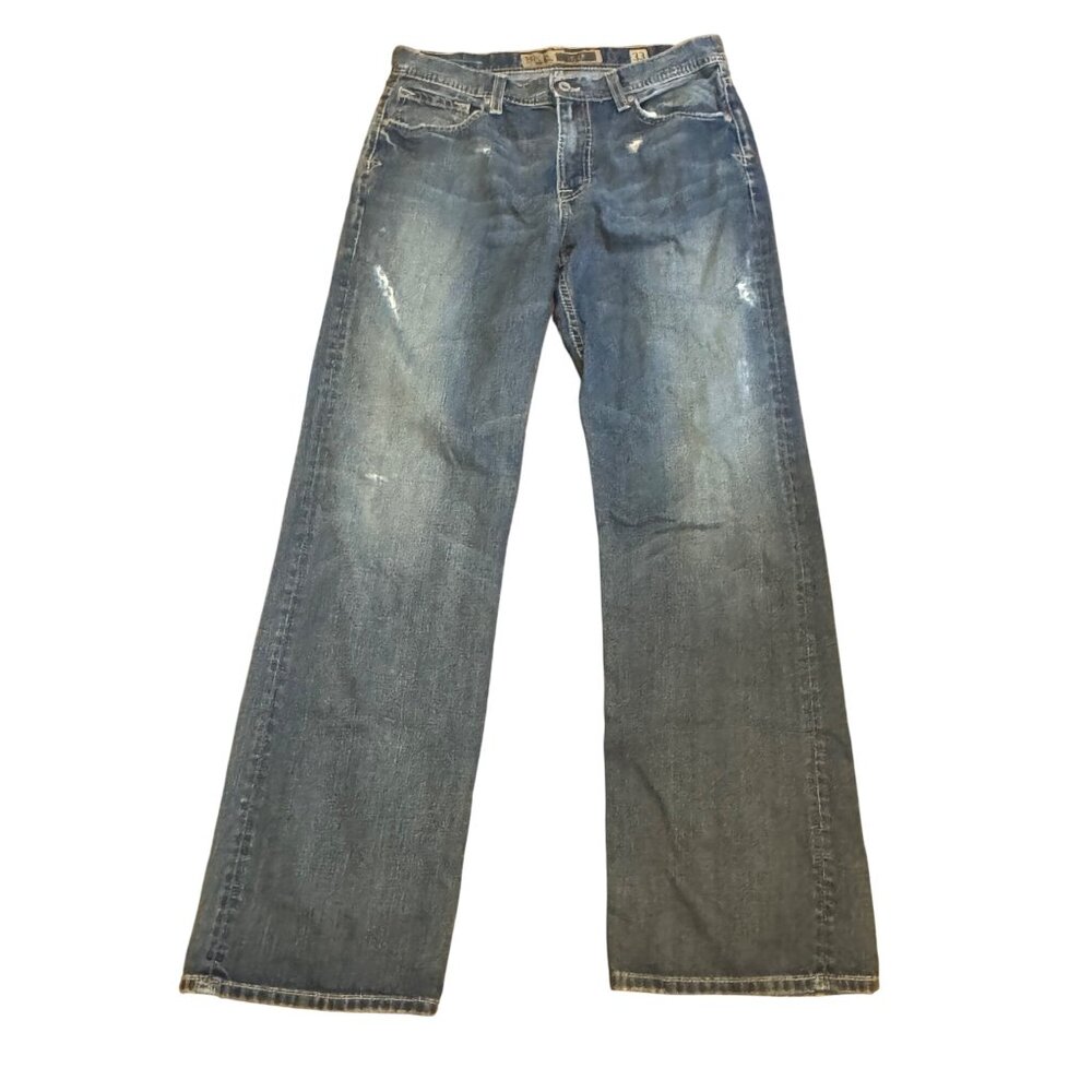 BKE Tyler Jeans Mens 33 Straight Distressed Blue Denim Casual Everyday Pants